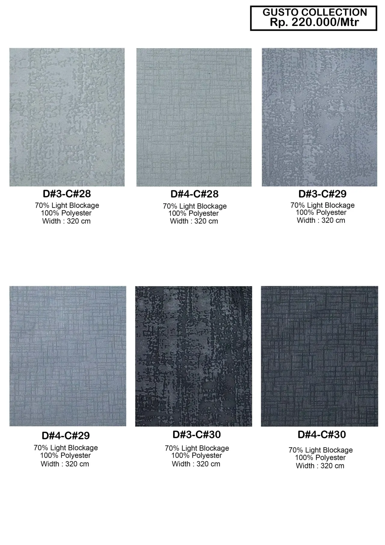 Gusto Collection Dim Out Gorden