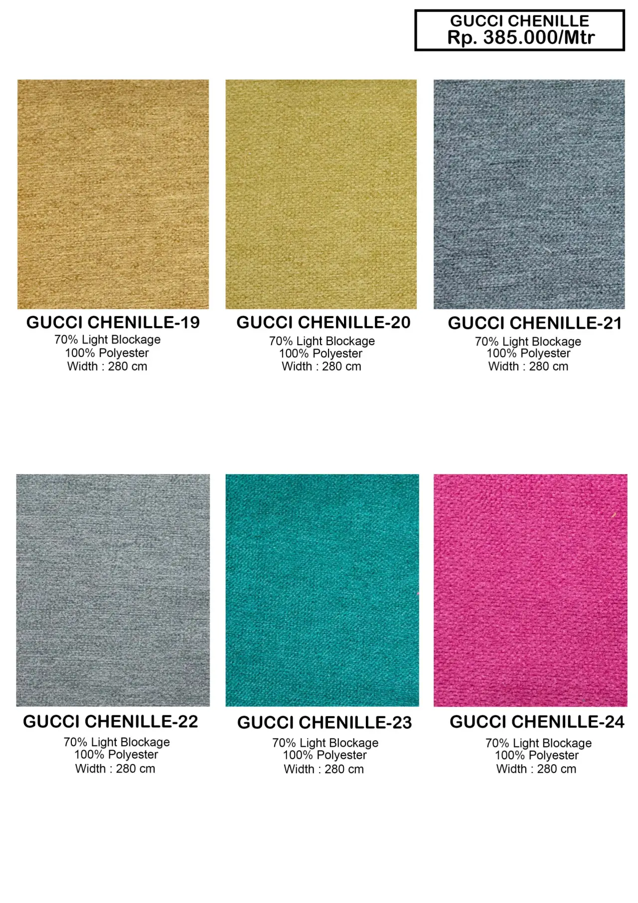 Gucci Chenille Sofa Fabric