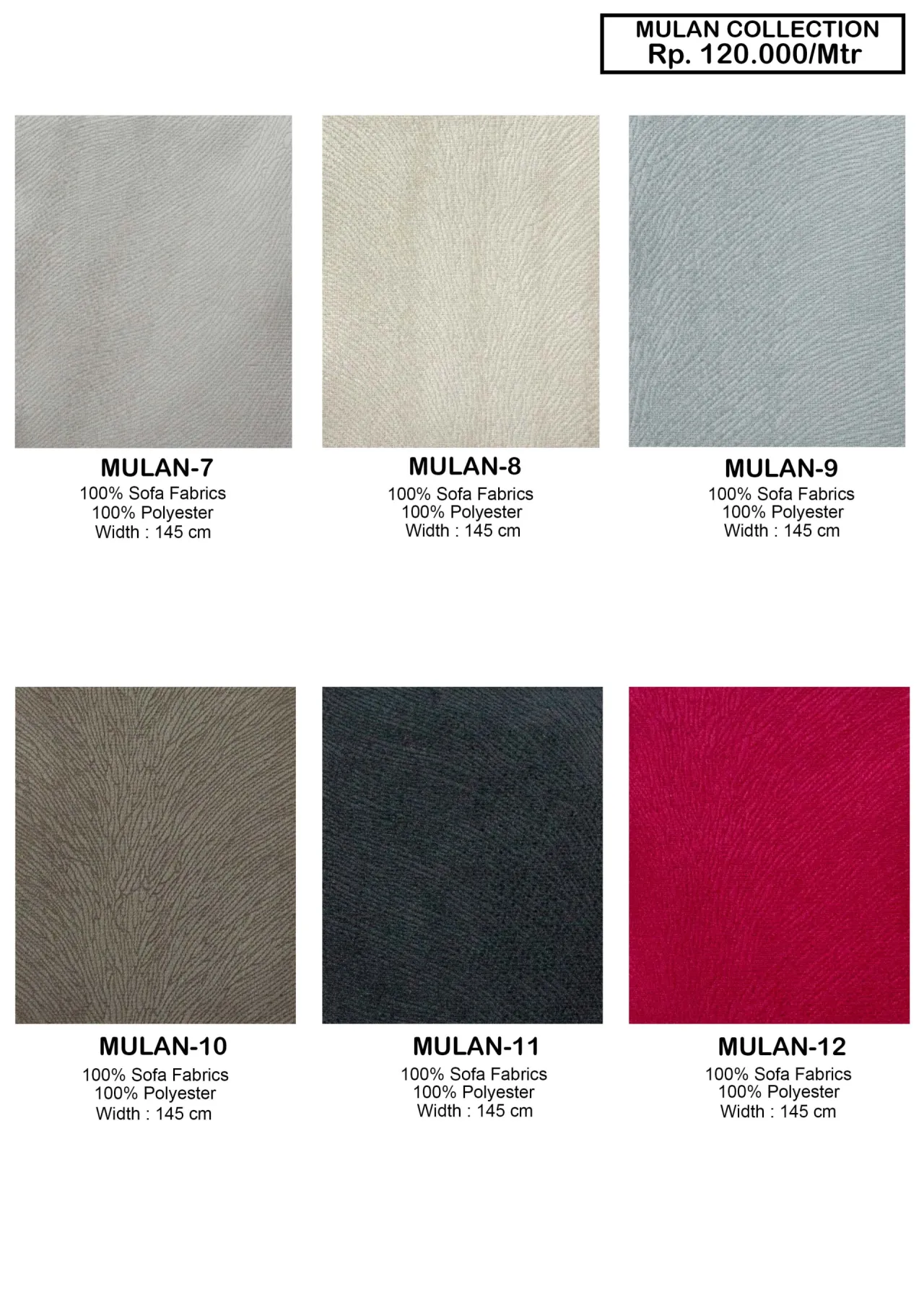 Mulan Collection Sofa Fabric