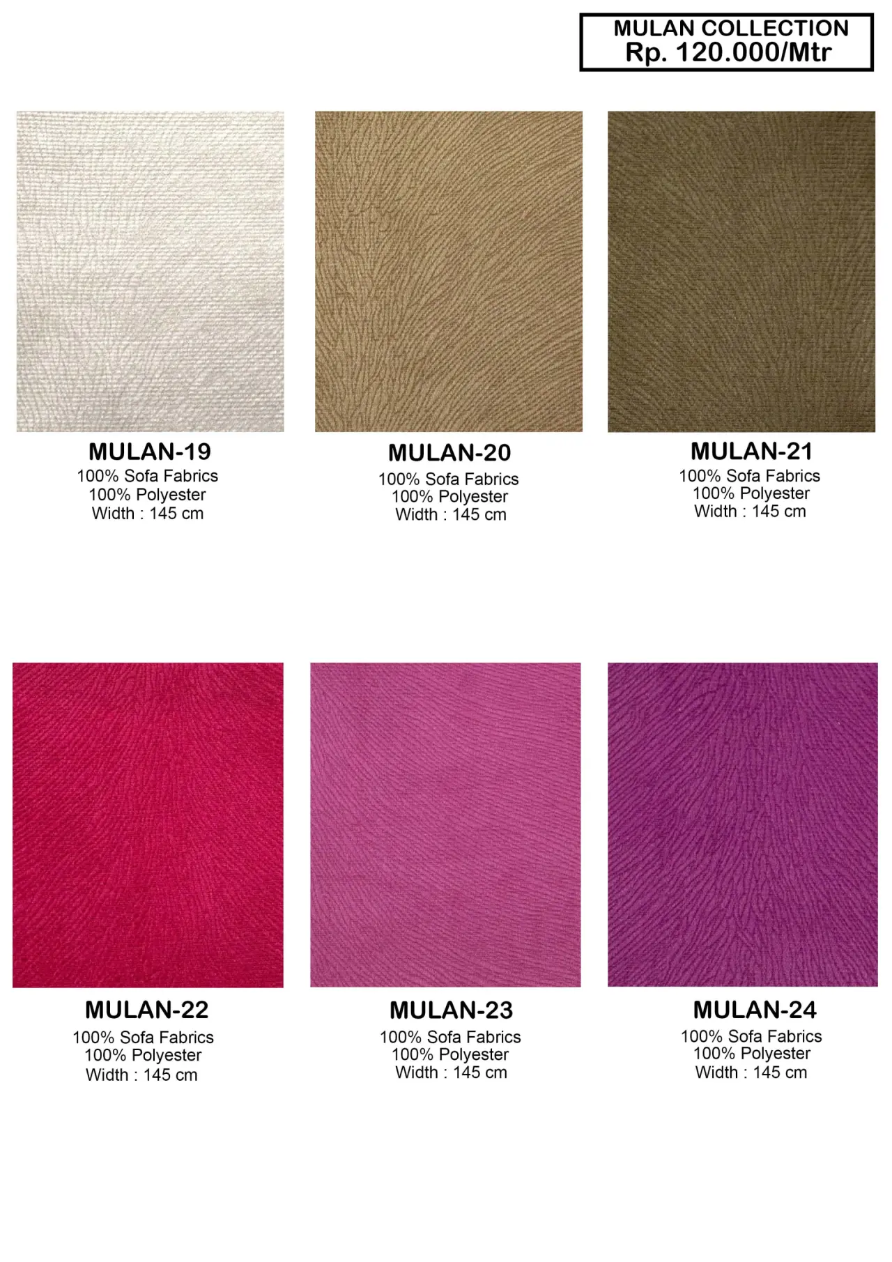 Mulan Collection Sofa Fabric