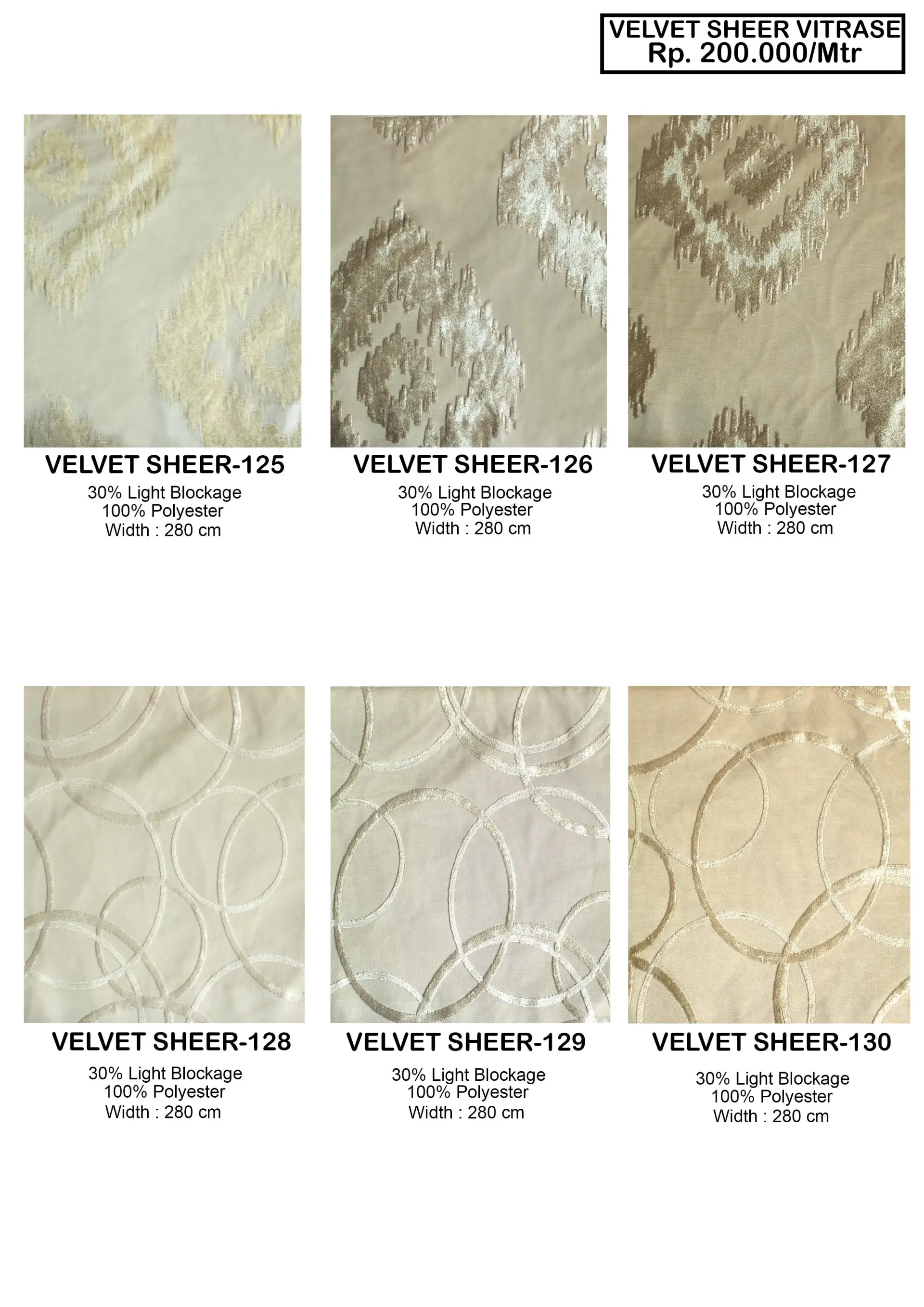 Velvet Sheer Collection Vitrase