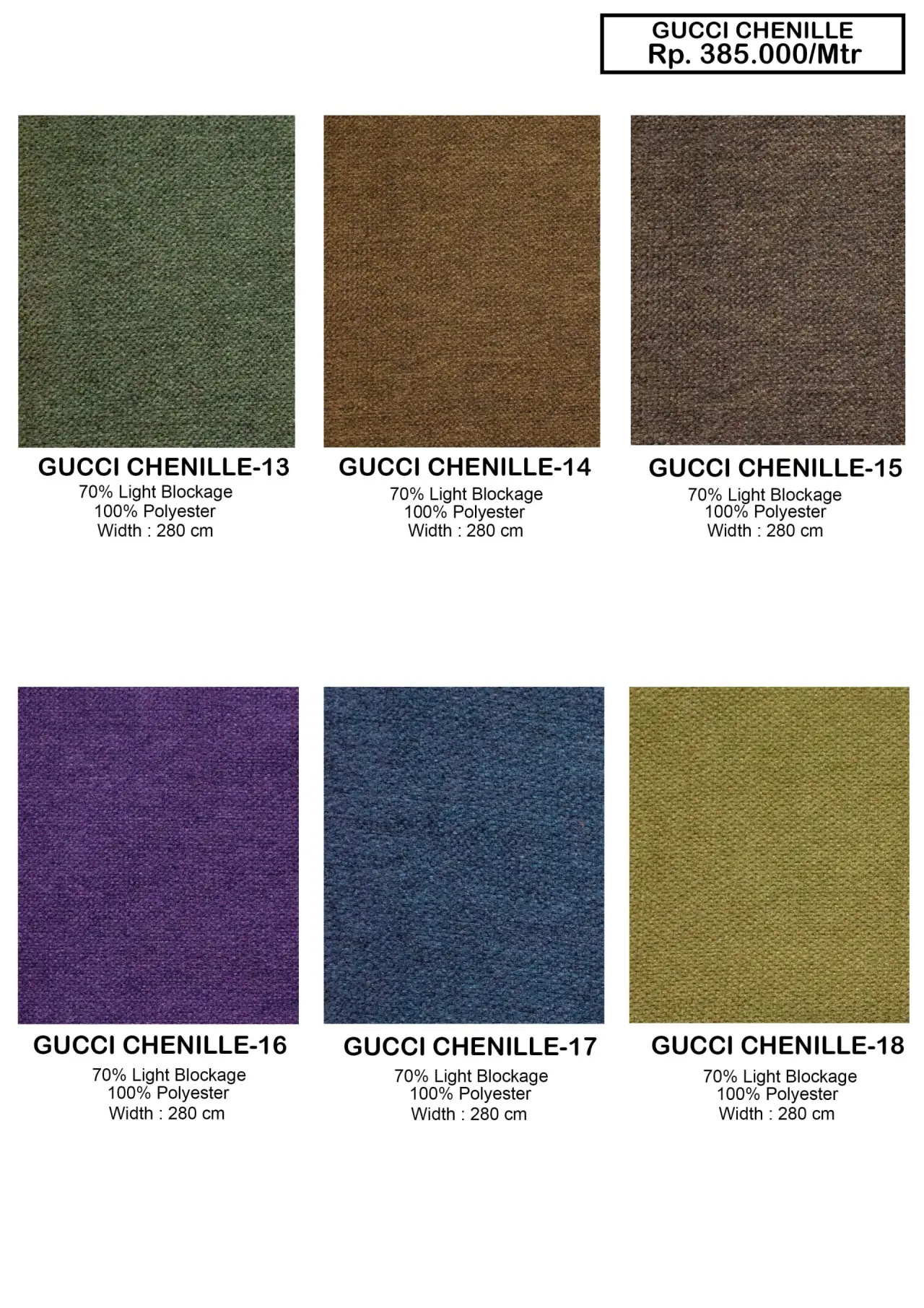 Gucci Chenille Sofa Fabric