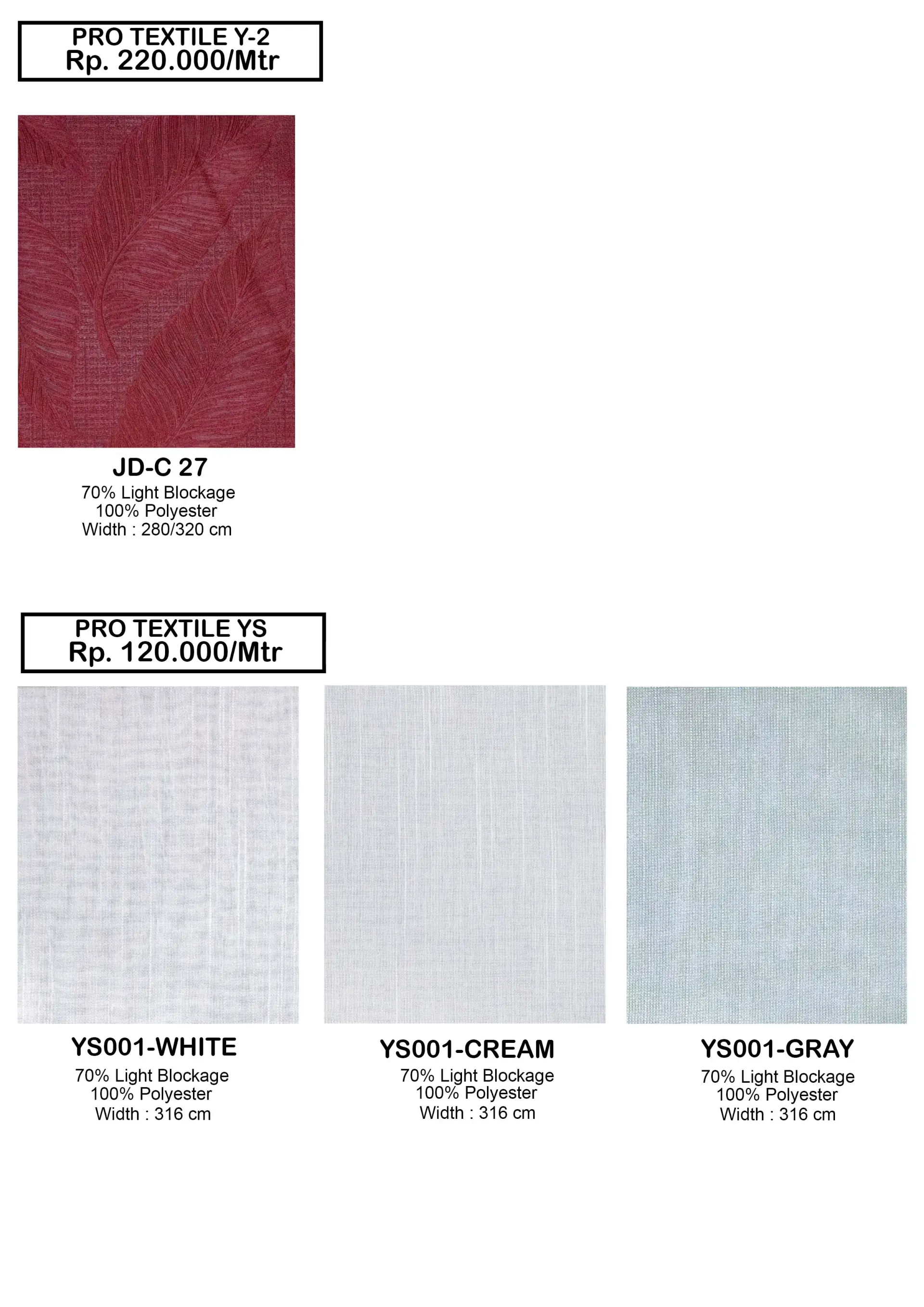 Pro Textile Y-2 Dim Out Gorden