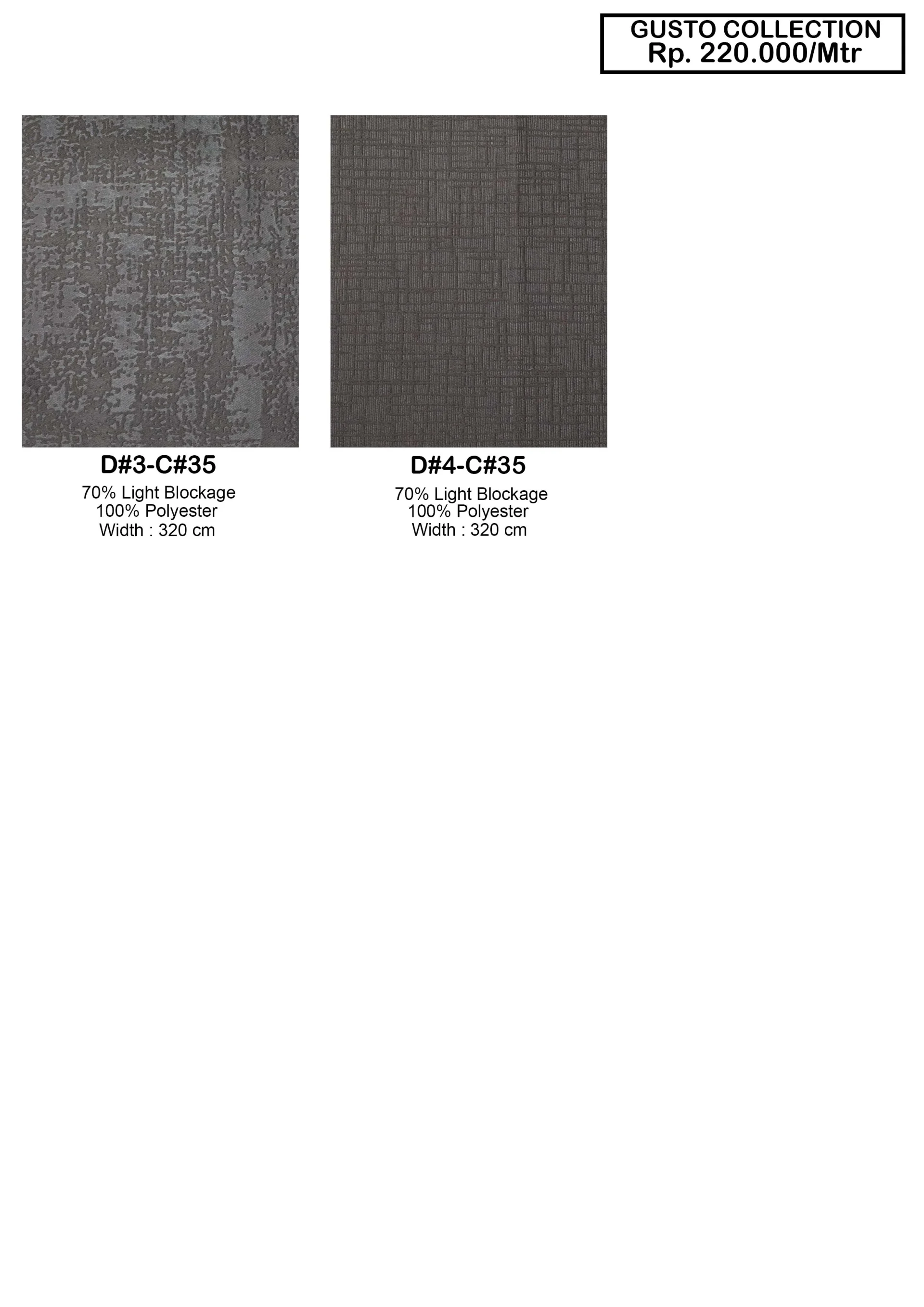 Gusto Collection Dim Out Gorden