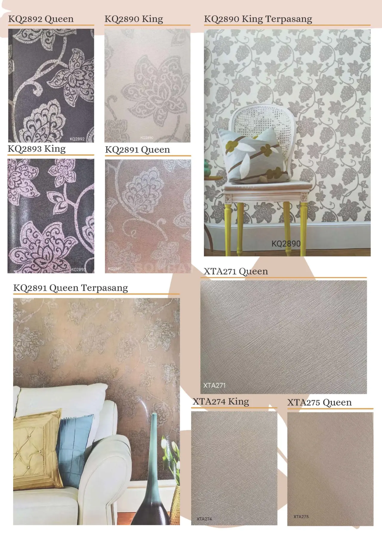 King & Queen Motif Wallpaper