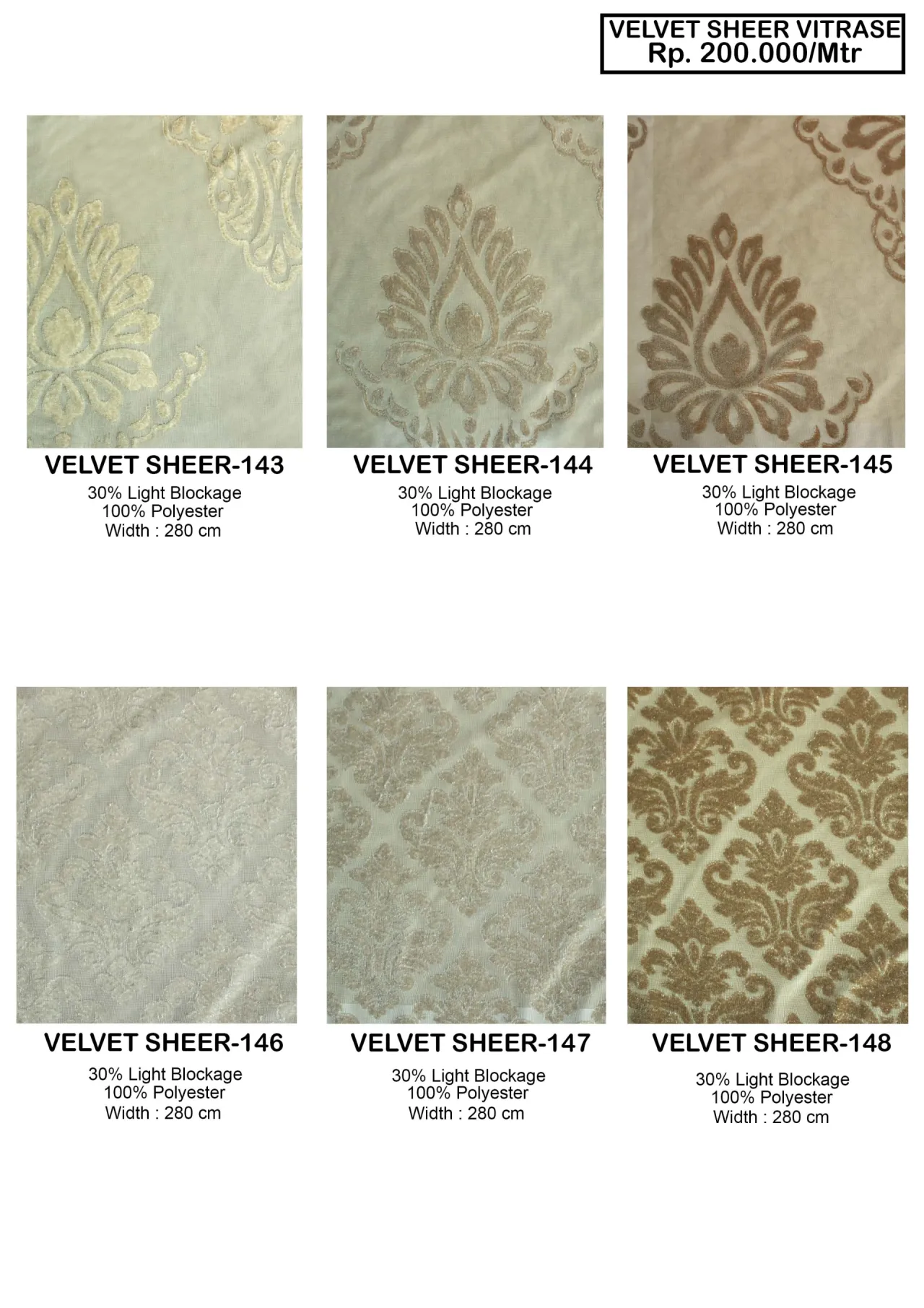 Velvet Sheer Collection Vitrase