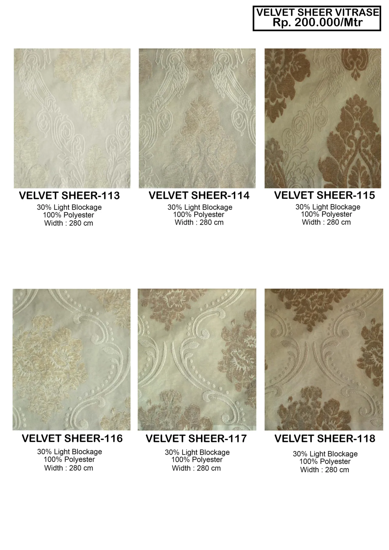 Velvet Sheer Collection Vitrase