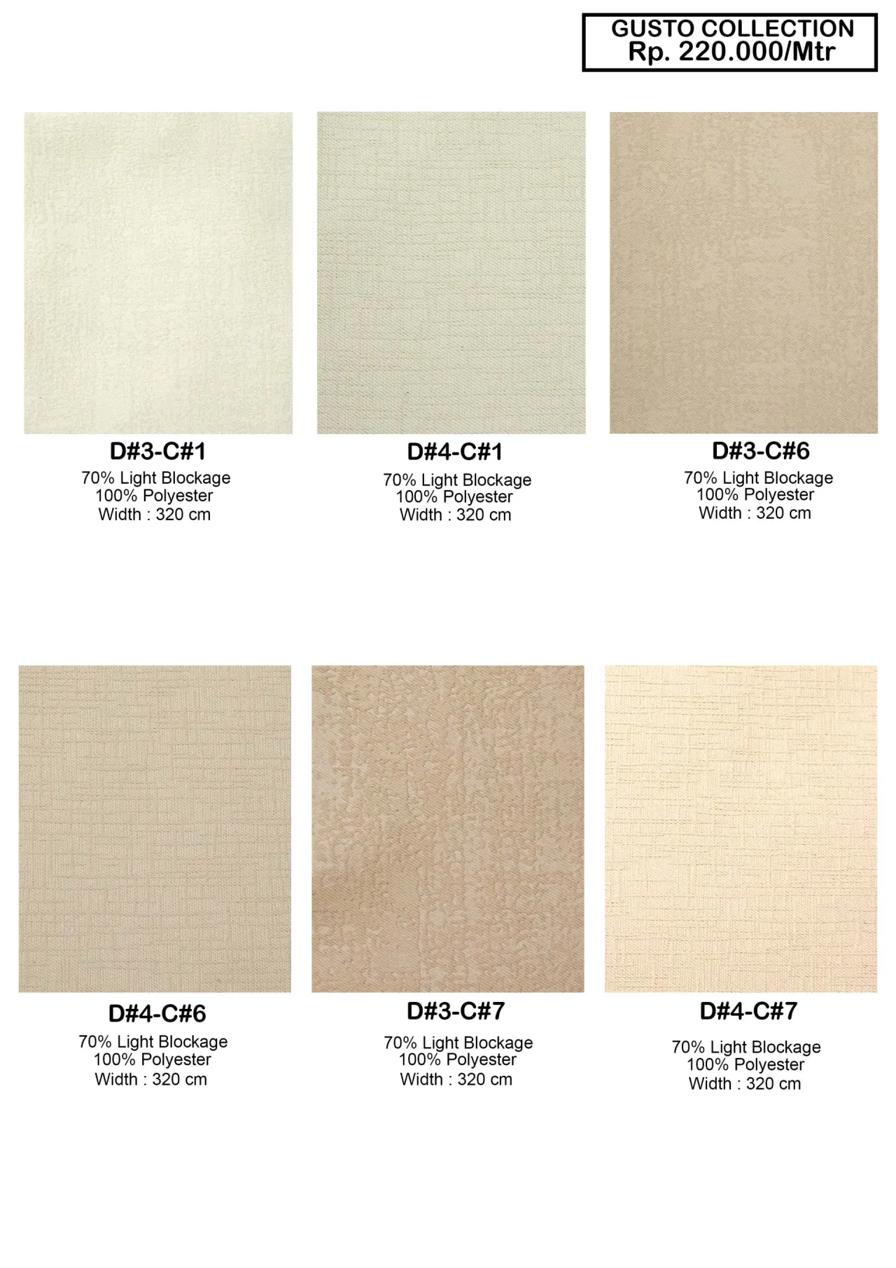 Gusto Collection Dim Out Gorden