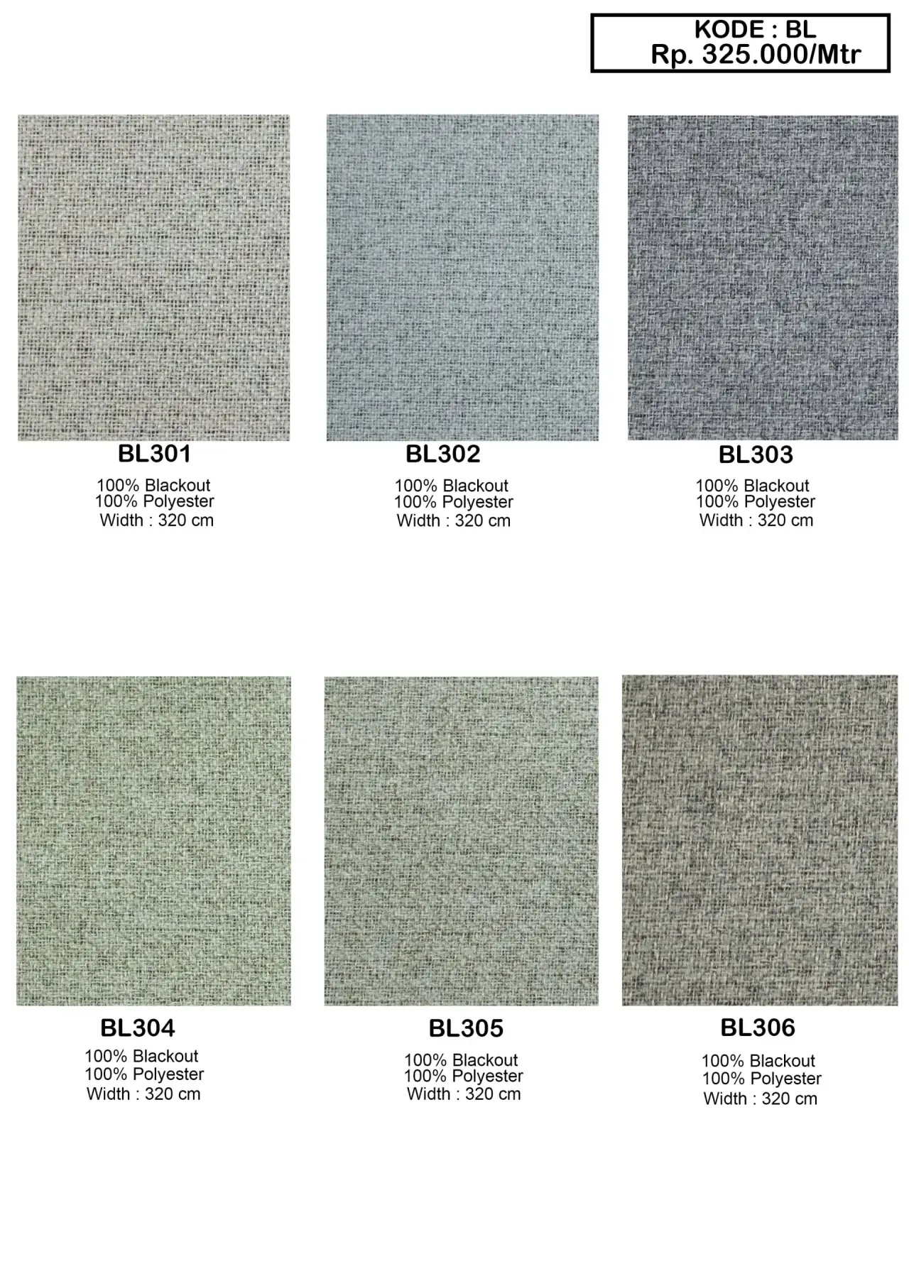Fabric Color Black Out Gorden