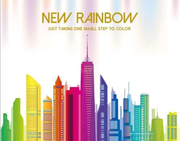 New Rainbow Motif Wallpaper