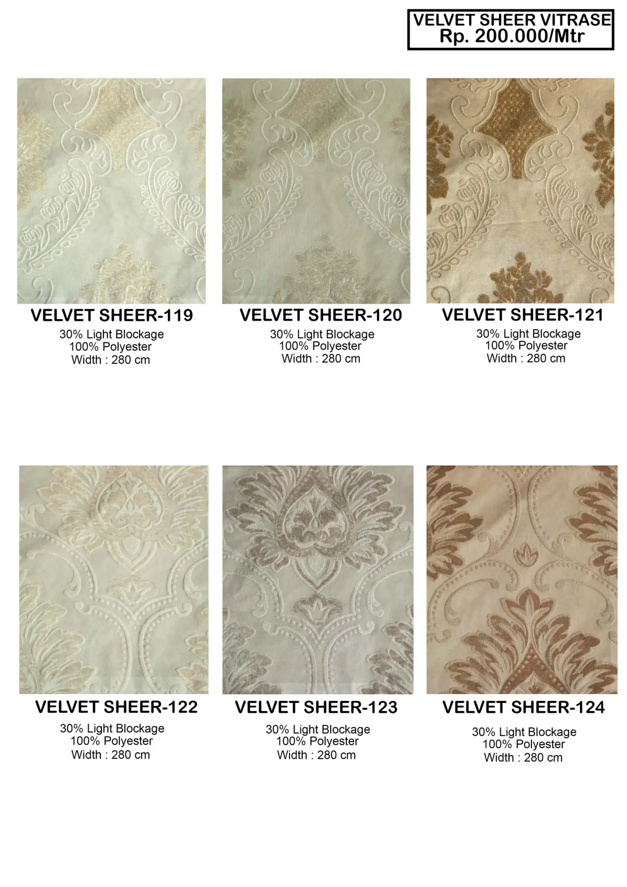 Velvet Sheer Collection Vitrase