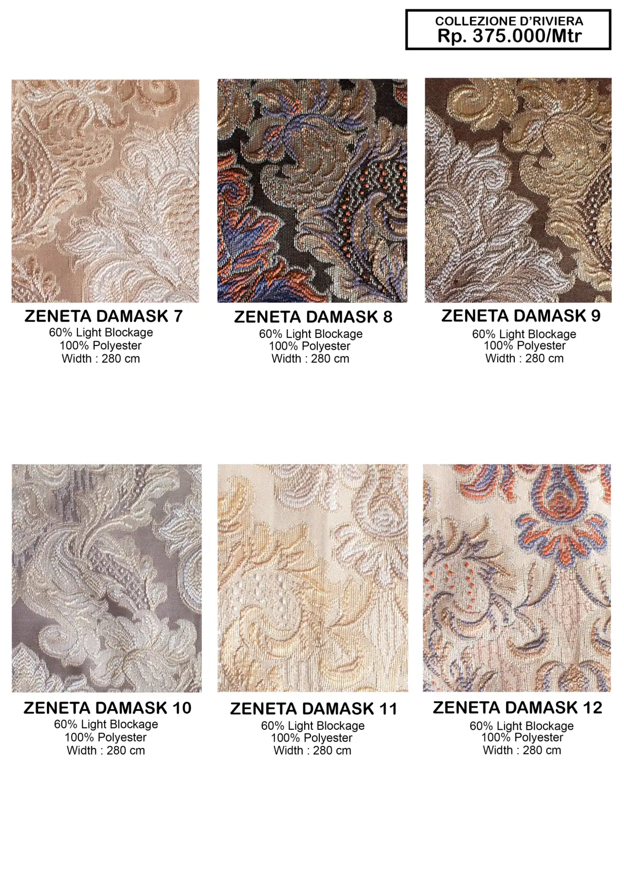 Collezione D Riviera Sofa Fabrics