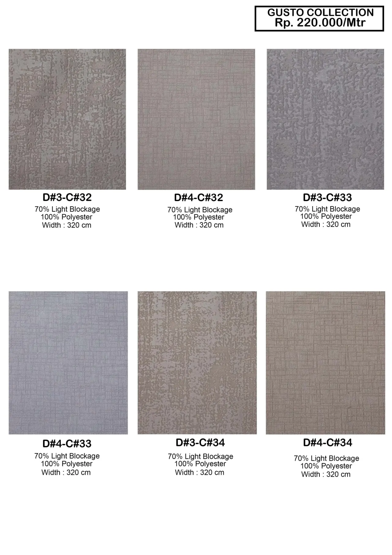 Gusto Collection Dim Out Gorden