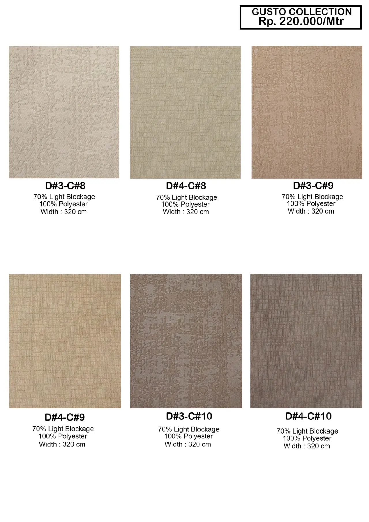 Gusto Collection Dim Out Gorden