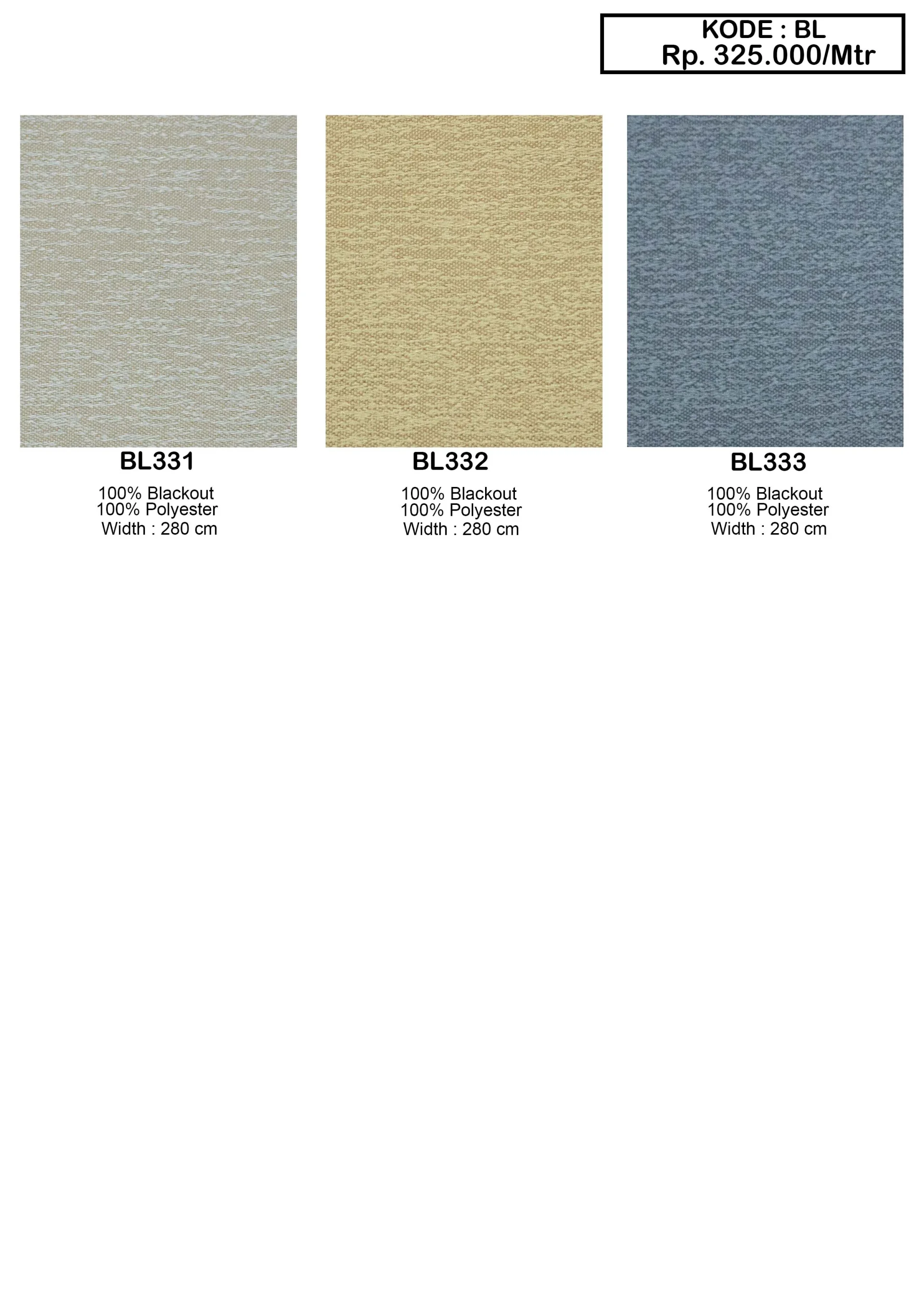 Fabric Color Black Out Gorden