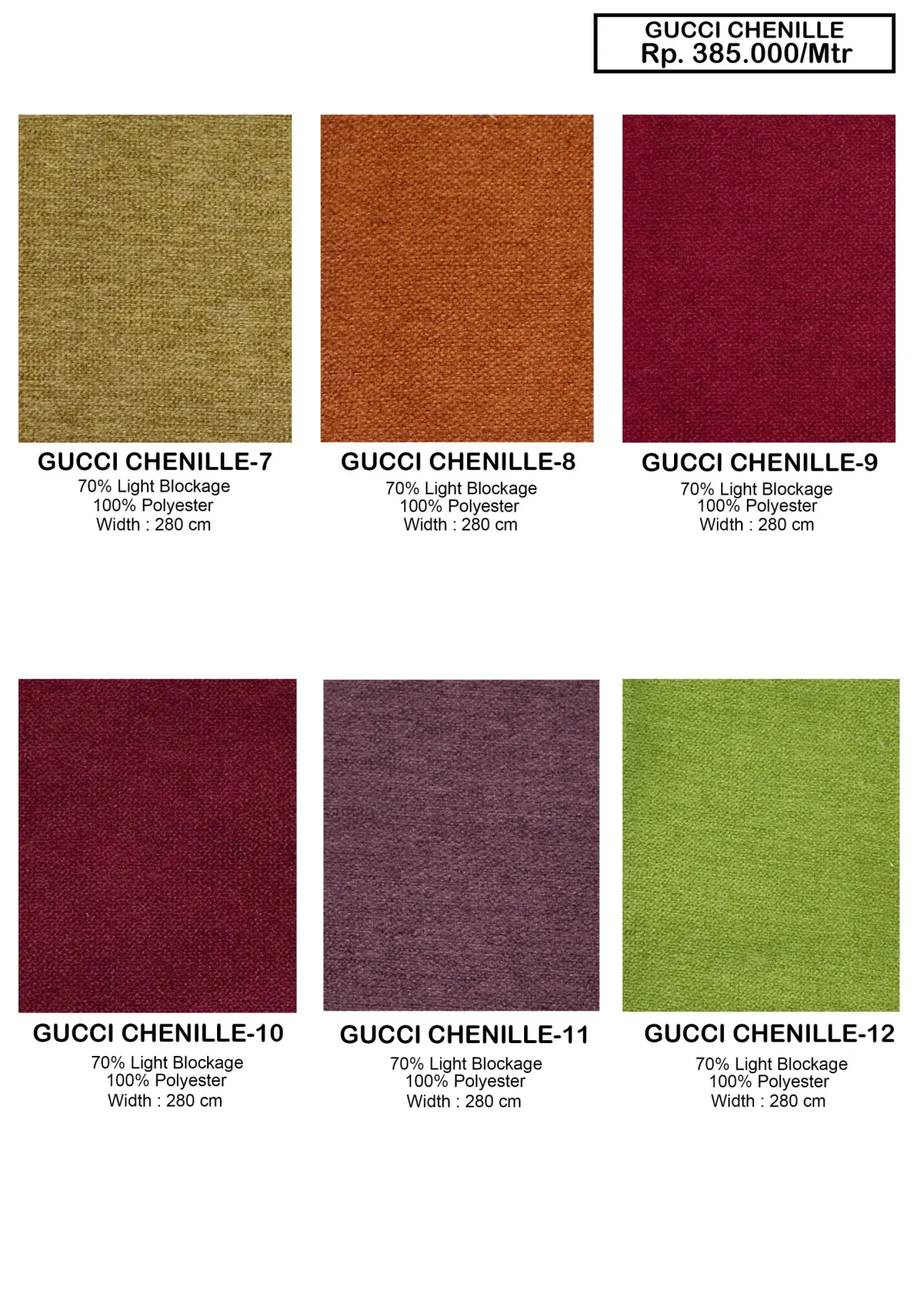 Gucci Chenille Sofa Fabric