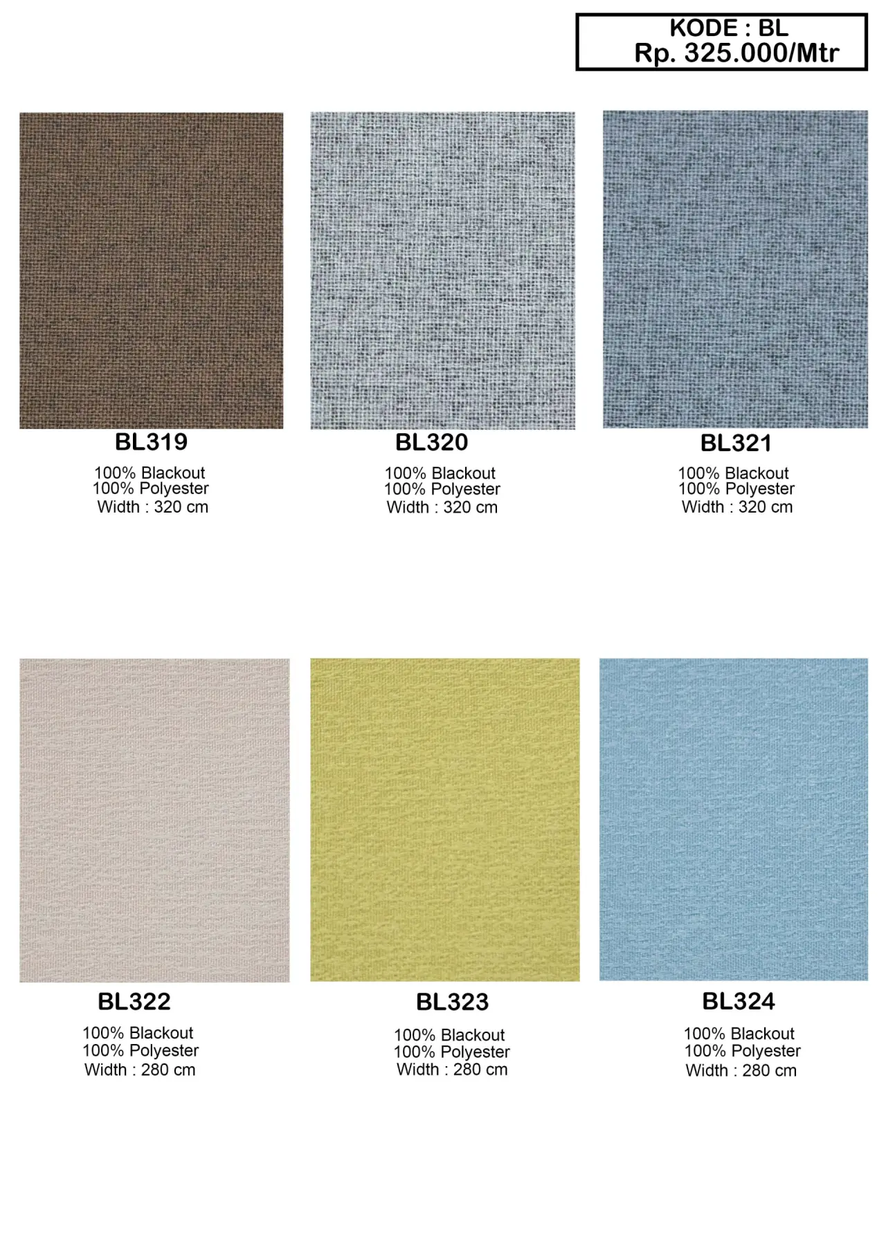 Fabric Color Black Out Gorden